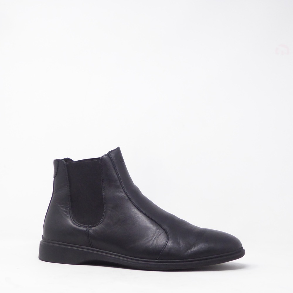 Amberjack Mens Chelsea Boots Black Leather Slip On Comfort Size 9